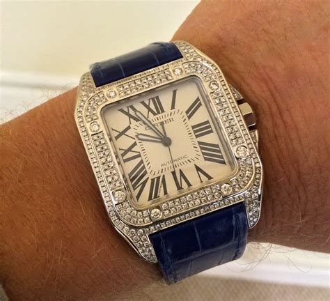 cartier santos 100 large diamond